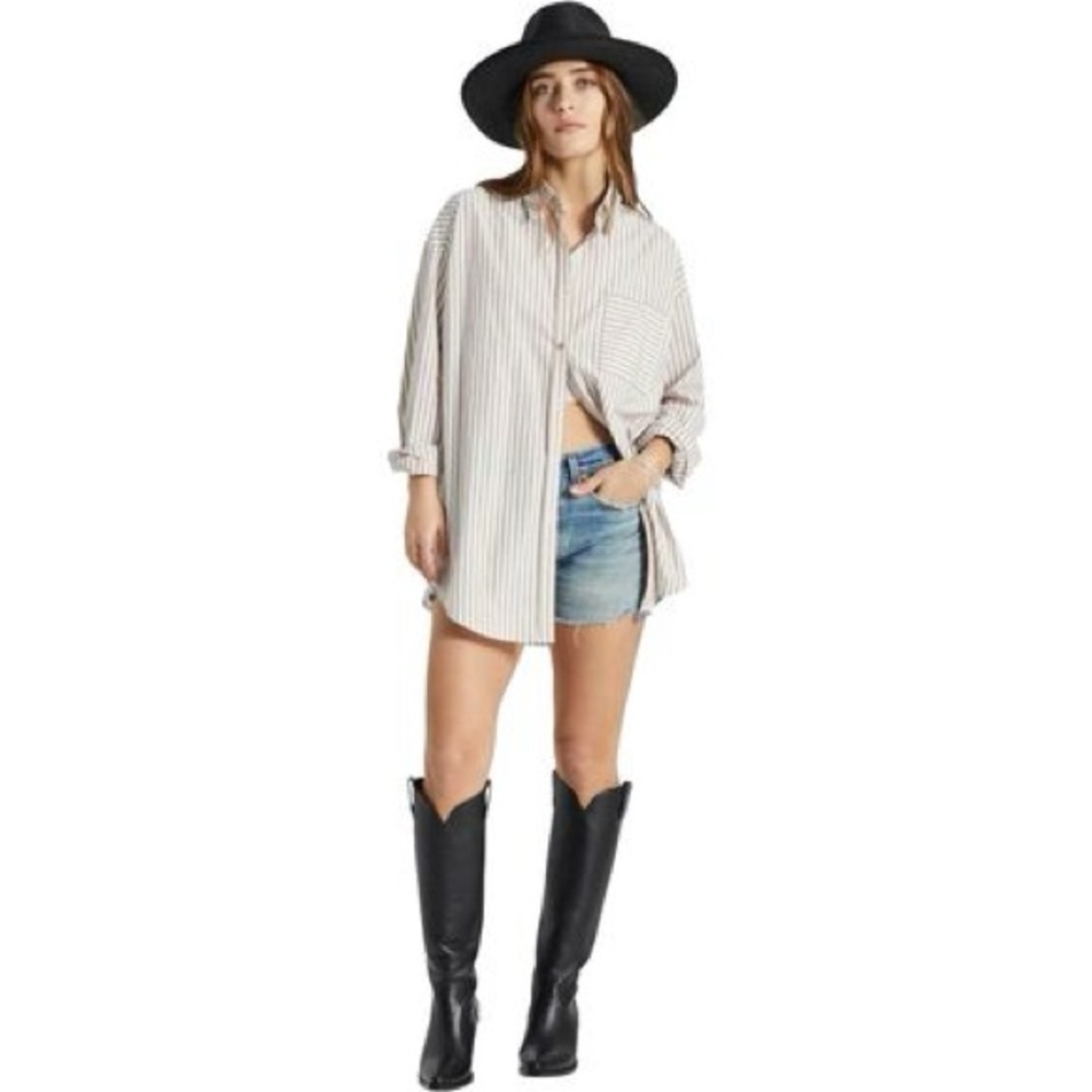Sidney Oversized Long-Sleeve Shirt - Women's Striped S NWOT